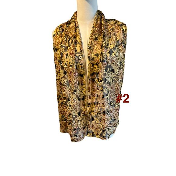 Scarfs Lot of 3 Brown Tones Shawl Wrap Head Gear Boho Chic Office Wear - Picture 2 of 11